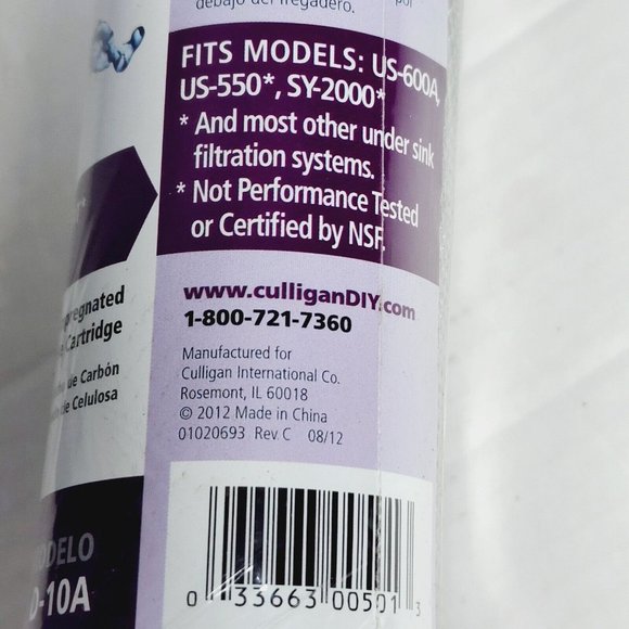 Culligan D-10A 5 Micron Standard 10 Inch Undersink Carbon Water Filter (2 Pack) - Picture 5 of 6
